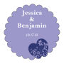 Hearts of Love Scalloped Circle Wedding Labels
